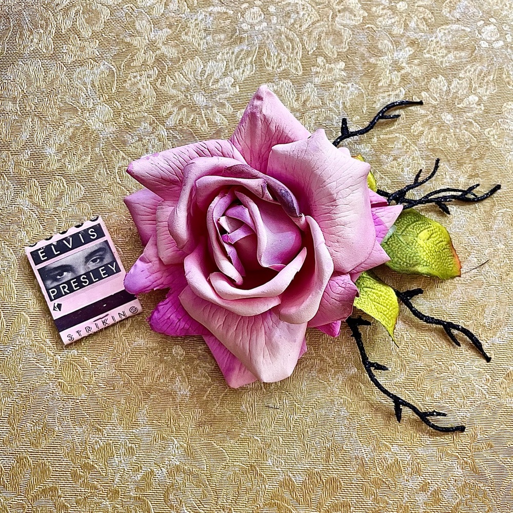 Misfortune Galore Rockabilly Psychobilly Goth Tiki Pinup Hair Flower Pink